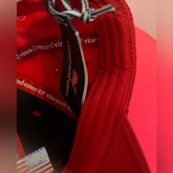 Vineyard vines red flag lighthouse hat baseball cap america 4th of July - Picture 6 of 7